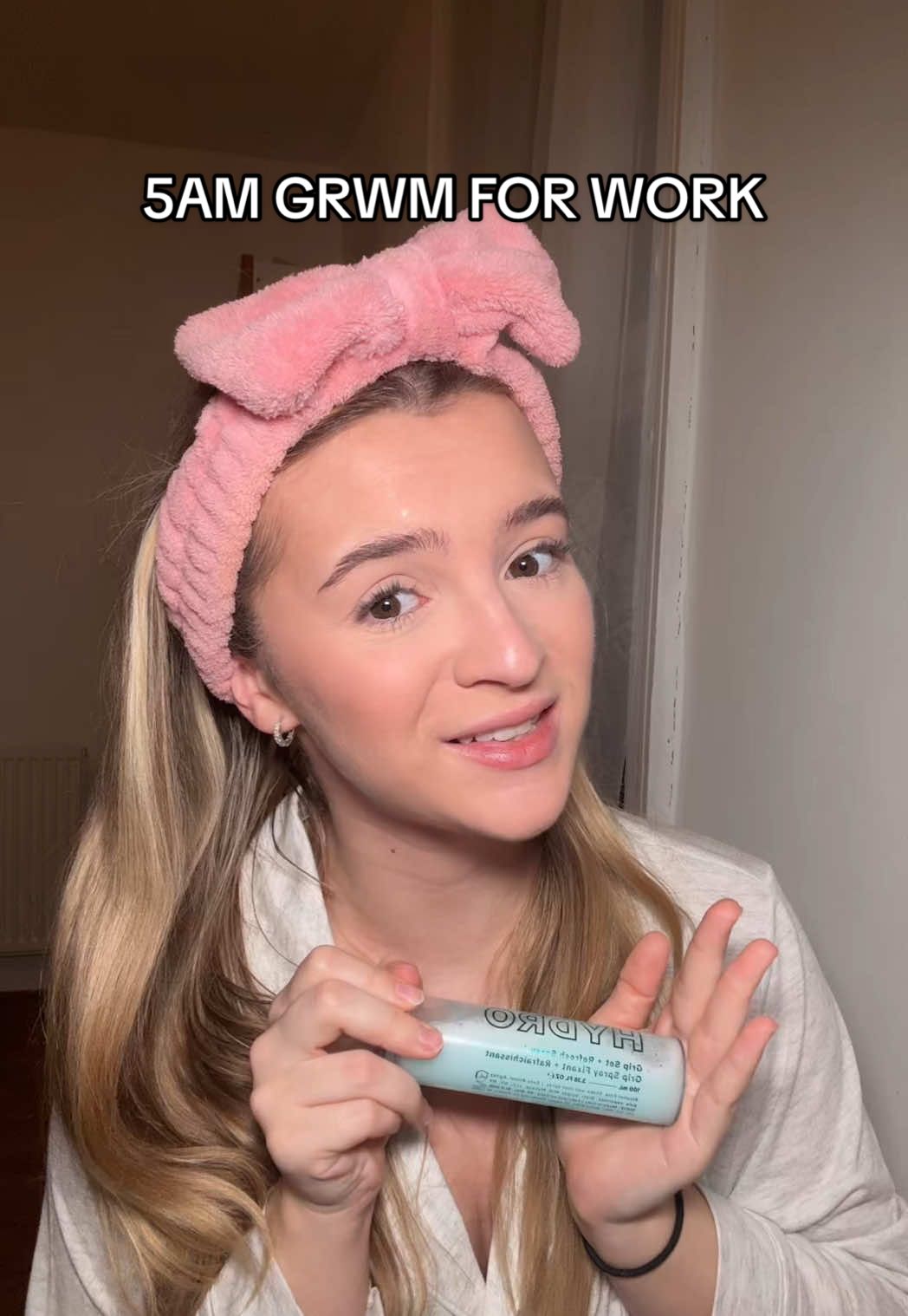 TikTok post by @hayliiann for HNB Cosmetics. Caption reads: It’s 5am but let’s get ready to go to work🕺✨....