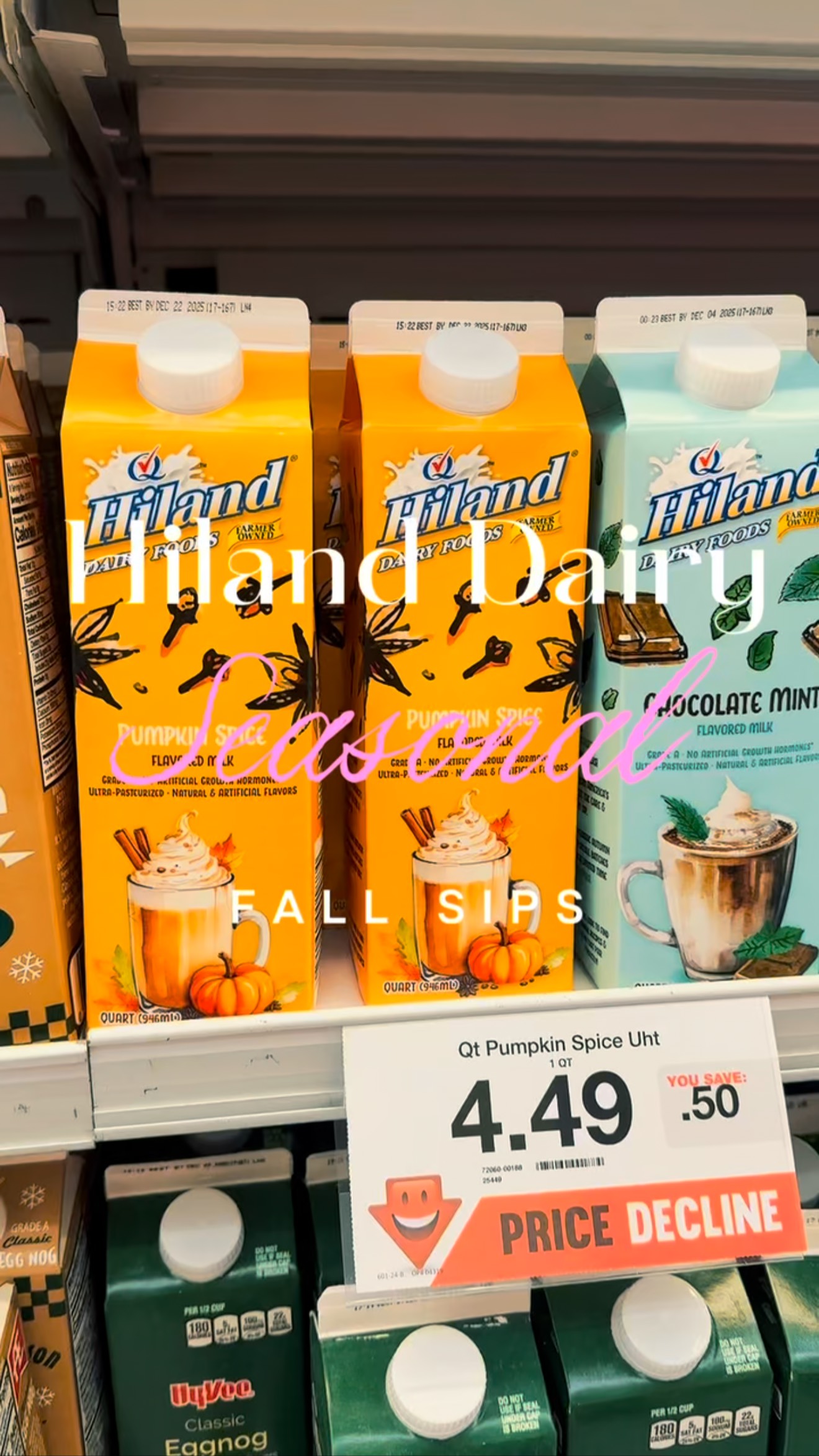 Instagram post by @hausofheatherkc for Hiland Dairy. Caption reads: The holidays aren't complete without @hilanddairy....