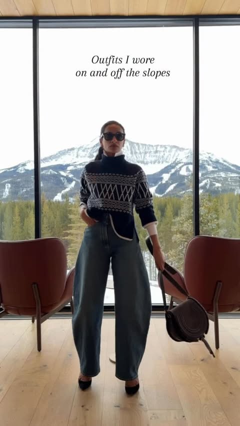 Instagram post by @sommyyah for NET-A-PORTER. Caption reads: [...] chalet chic to aprés ski sleek with....