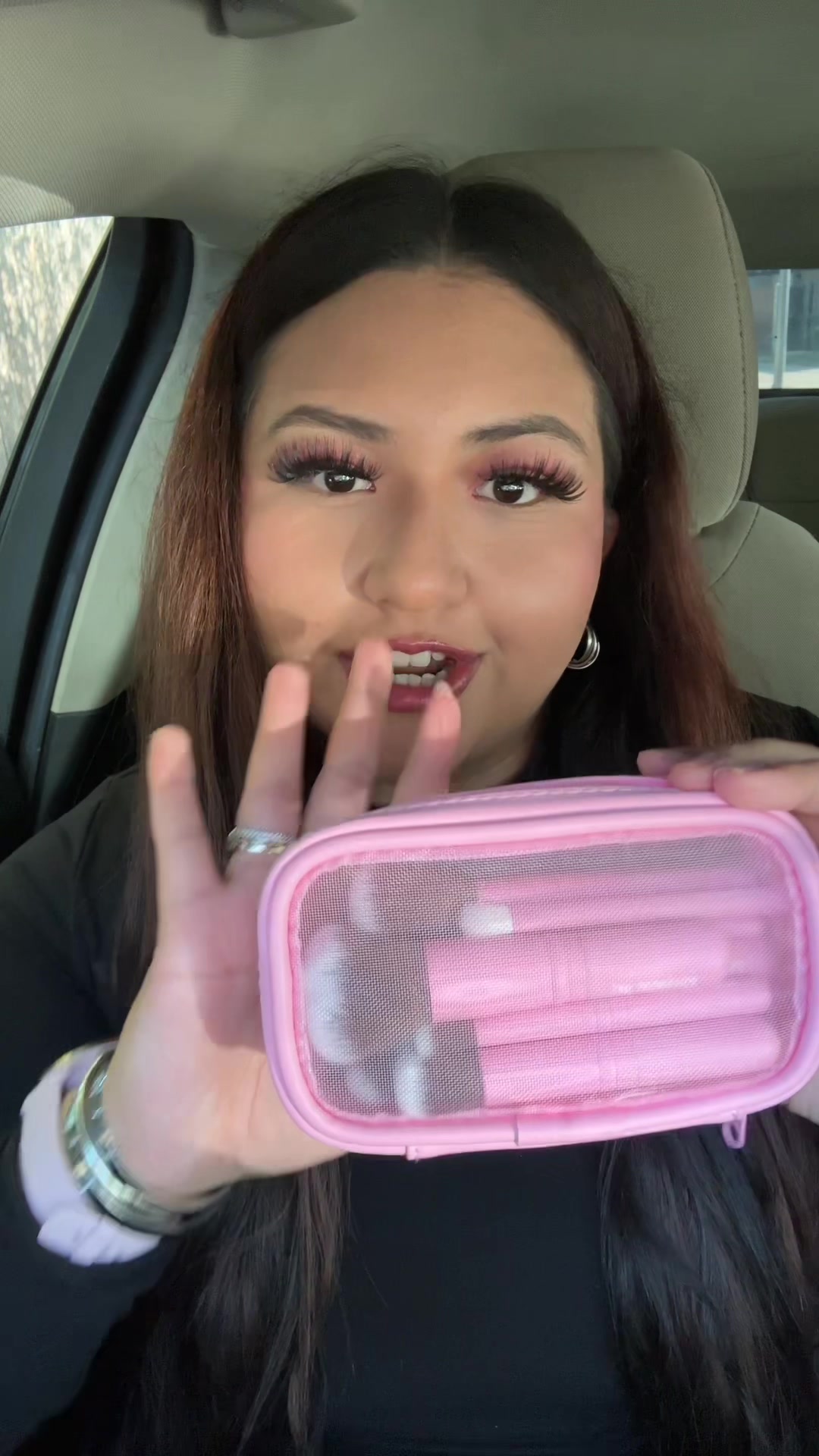 TikTok post by @la.maria777 for EXO Cosmetics. Caption reads: Add @EXO Cosmetics passenger princess mini brushes....