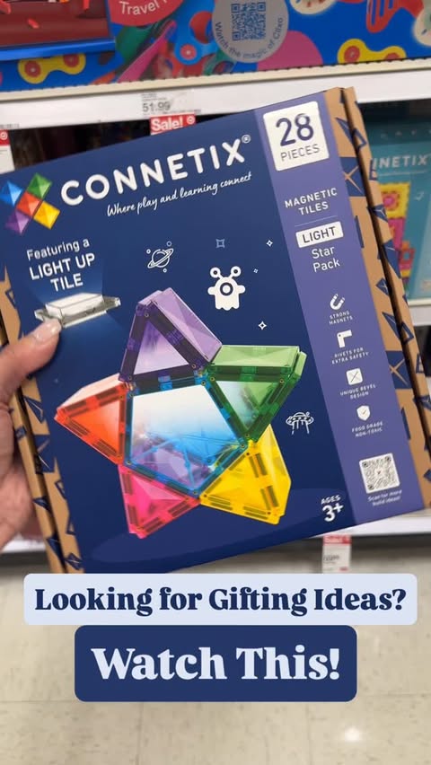 Instagram post by @allthingstargettx for Connetix Tiles. Caption reads: 🎁 Need holiday gifting ideas?  Look no further…....