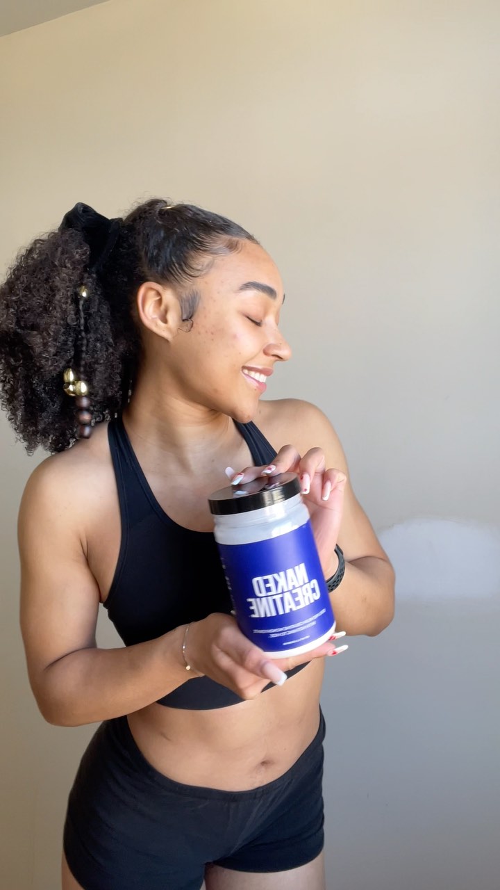 Instagram post by @ayri.renee for NAKED nutrition. Caption reads: Wake up and set the tone for success and strong....