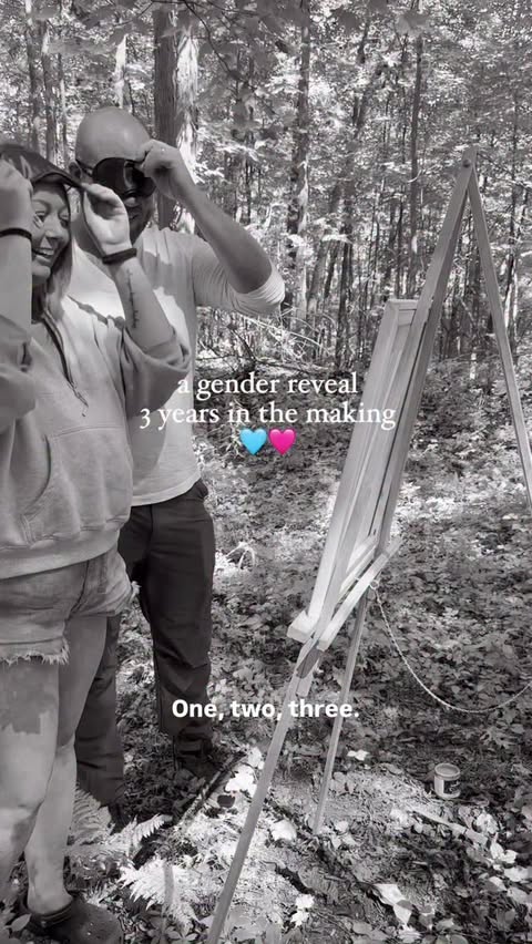 Instagram post by @kevrosehome for Benjamin Moore. Caption reads: Our first babe is a…🩵🩷

GIRL!!!!! A girl!?!?! I....