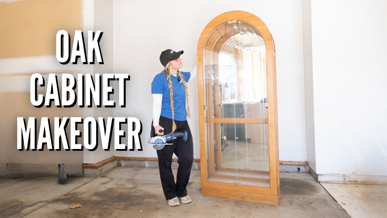 YouTube post by @FurnitureFlippingTeacher for SurfPrep sanding. Caption reads: Darkening Orange Oak Finish NO STRIPPING NEEDED.