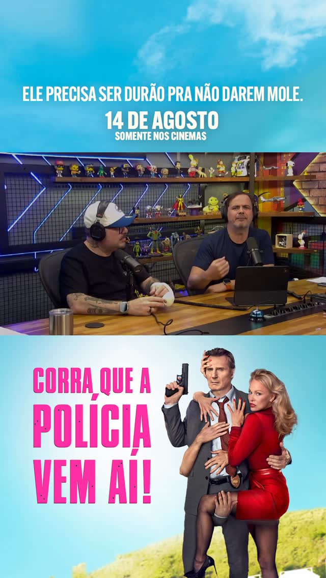 Instagram post by @carioca for Paramount Pictures. Caption reads: 🚨 #CorraQueAPolíciaVemAí estreia dia 14 de agosto....
