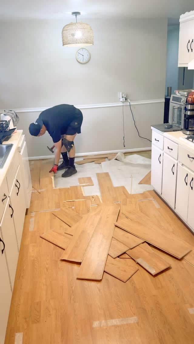 Instagram post by @sdotdiy for Dremel. Caption reads: Taught my father-n-law to lay his floor with me....