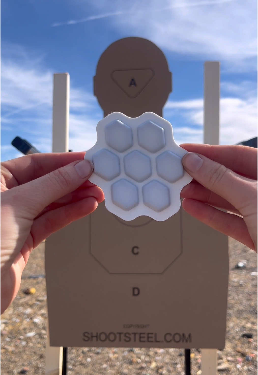 TikTok post by @tacticalbelle for BattlBox. Caption reads: Stick N Shoot targets from @BattlBox . #battlbox....