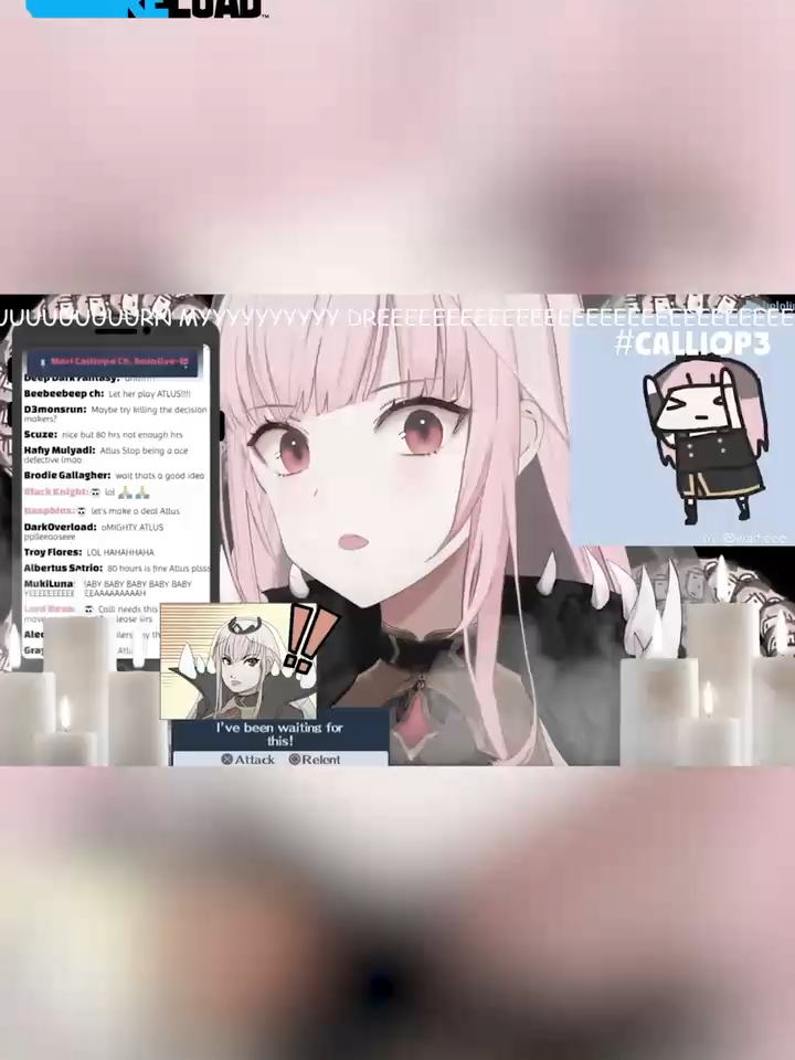 TikTok post by @moricalliope_hololiveen for SEGA. Caption reads: Please grant me  permission to play Persona 3....