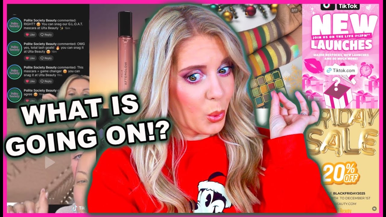 YouTube post by @AllieDawson for Nomad Cosmetics. Caption reads: BRANDS Are Getting SHADY… 👀 + Makeup Geek....