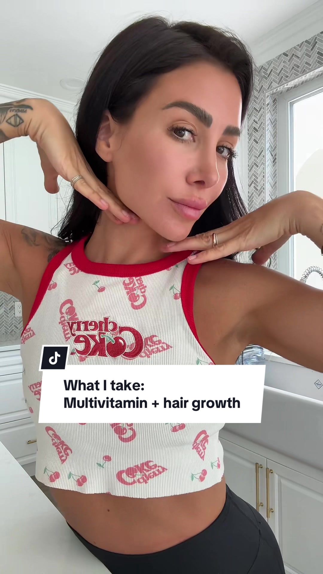 TikTok post by @jenniferstano for MaryRuth Organics. Caption reads: Best tasting multivitamin ever! And the fact that....