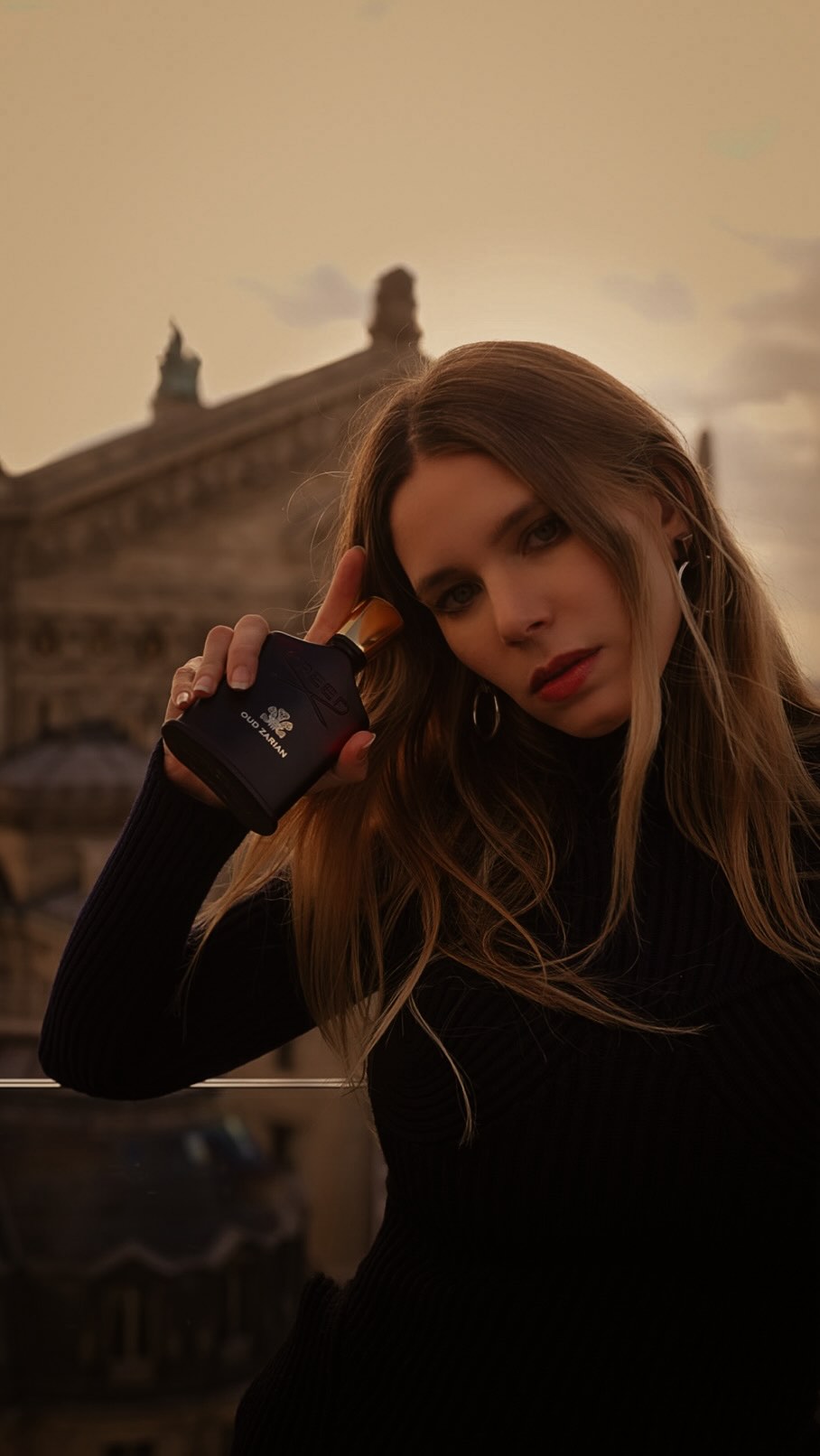 Instagram post by @mascarada.paris for Creed Fragrance. Caption reads: A sensory journey at @galerieslafayette with the....