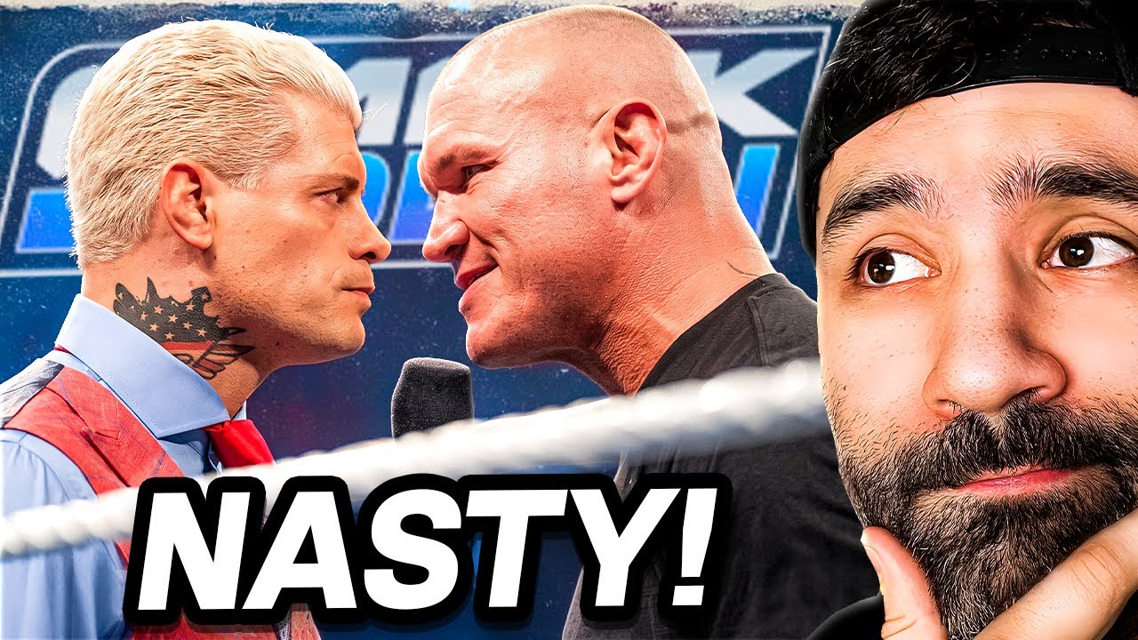 YouTube post by @MrSantiZap for Eneba. Caption reads: RANDY ORTON VS CODY RHODES IS GETTING NASTY...AND....