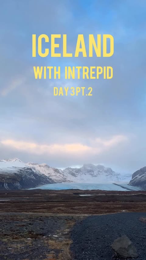 Instagram post by @stubbosfits for Intrepid Travel. Caption reads: Iceland with @intrepidtravel day 3 pt.2 - a little....