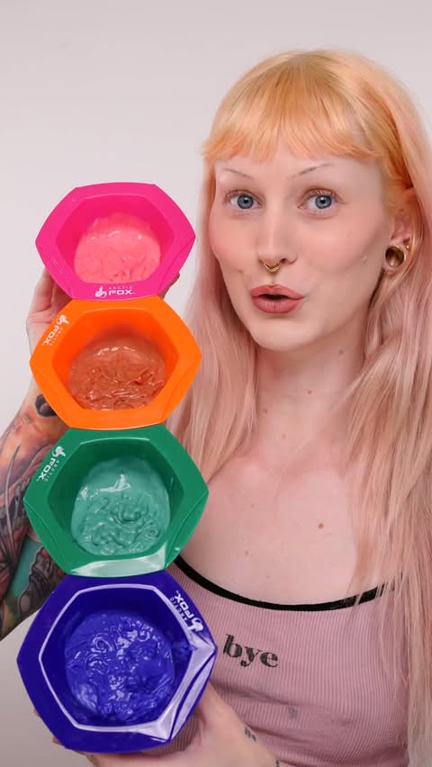 Instagram post by @evelina.forsell for Arctic Fox Hair Color. Caption reads: In collaboration with @arcticfoxhaircolor Dyeing....
