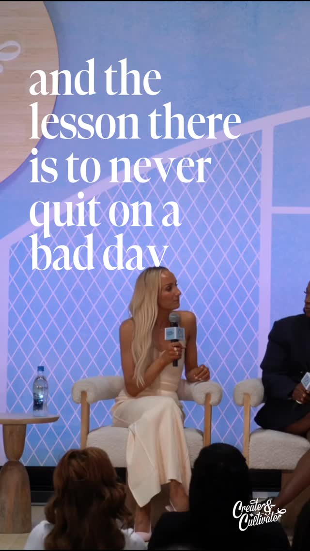 Instagram post by @nastialiukin for Create & Cultivate. Caption reads: “Never quit on a bad day.” – @nastialiukin....