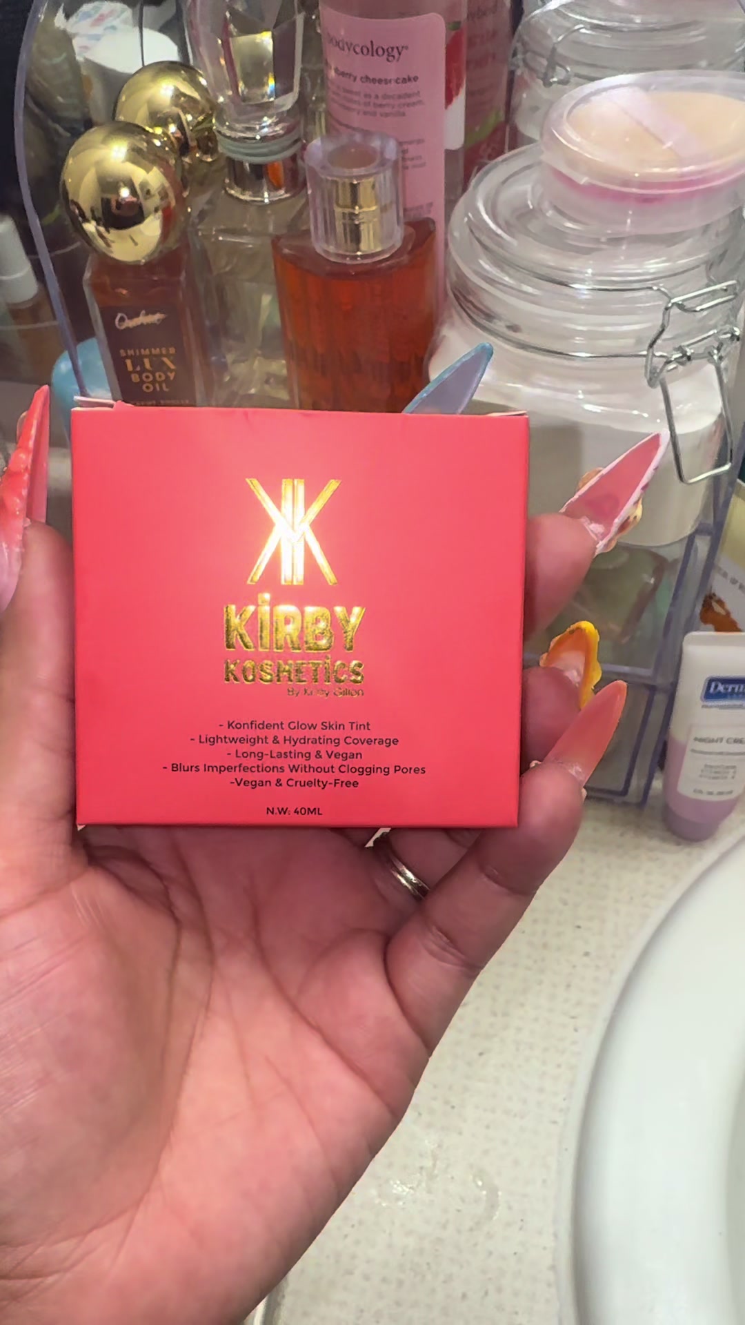 TikTok post by @merkcitysfinest for Kirby Kosmetics. Caption reads: @Kirby kosmetics comin through with the affordable....