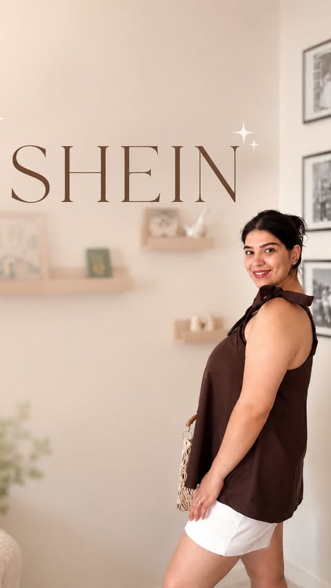 Instagram post by an influencer for SHEIN. Caption reads: 🥳Download the SHEIN App to check out these....