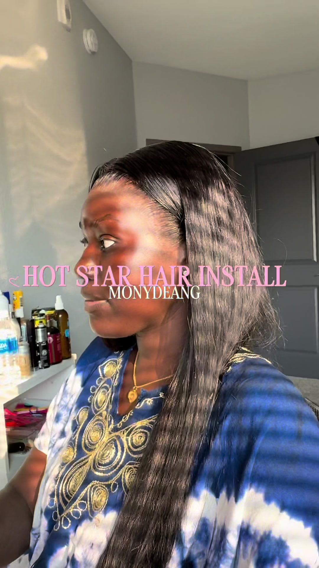 TikTok post by @nyamonyd for Hotstarhair.com. Caption reads: love a simple look 💕 #fyp #hotstarhair....