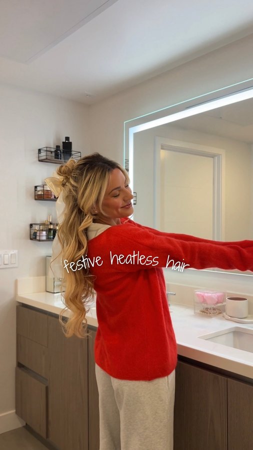 Instagram post by @chloetessmiller for Kitsch. Caption reads: best trick i ever learned was putting a bow or....