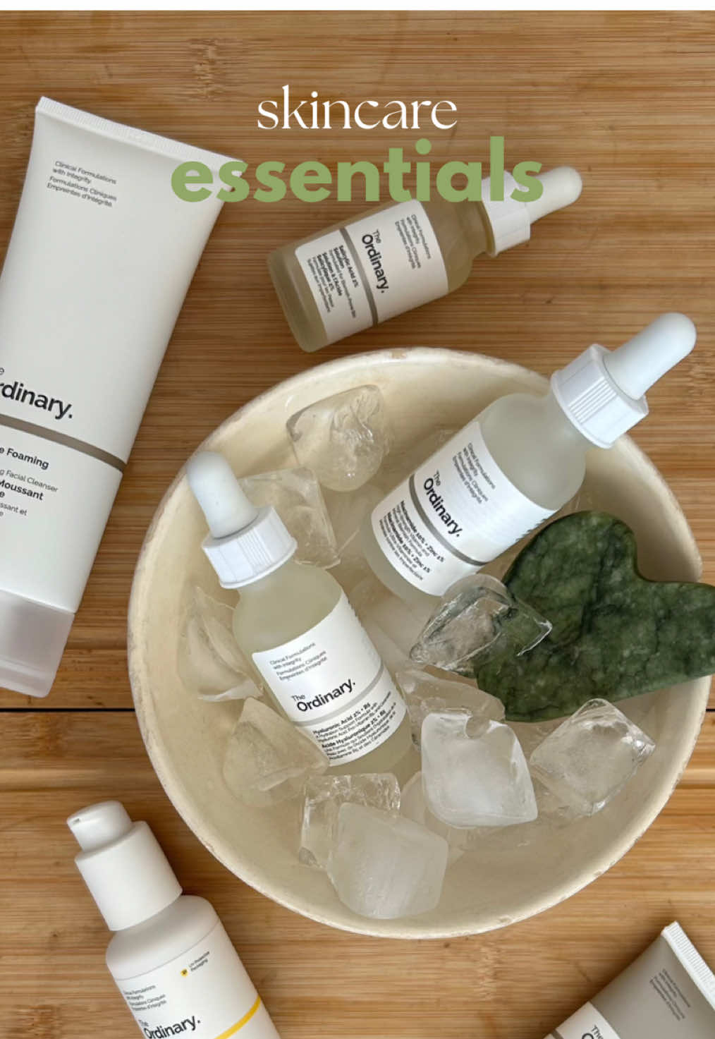 TikTok post by @noah.jelsch for DECIEM. Caption reads: [...] with @The Ordinary 🤍 *gifted products*....