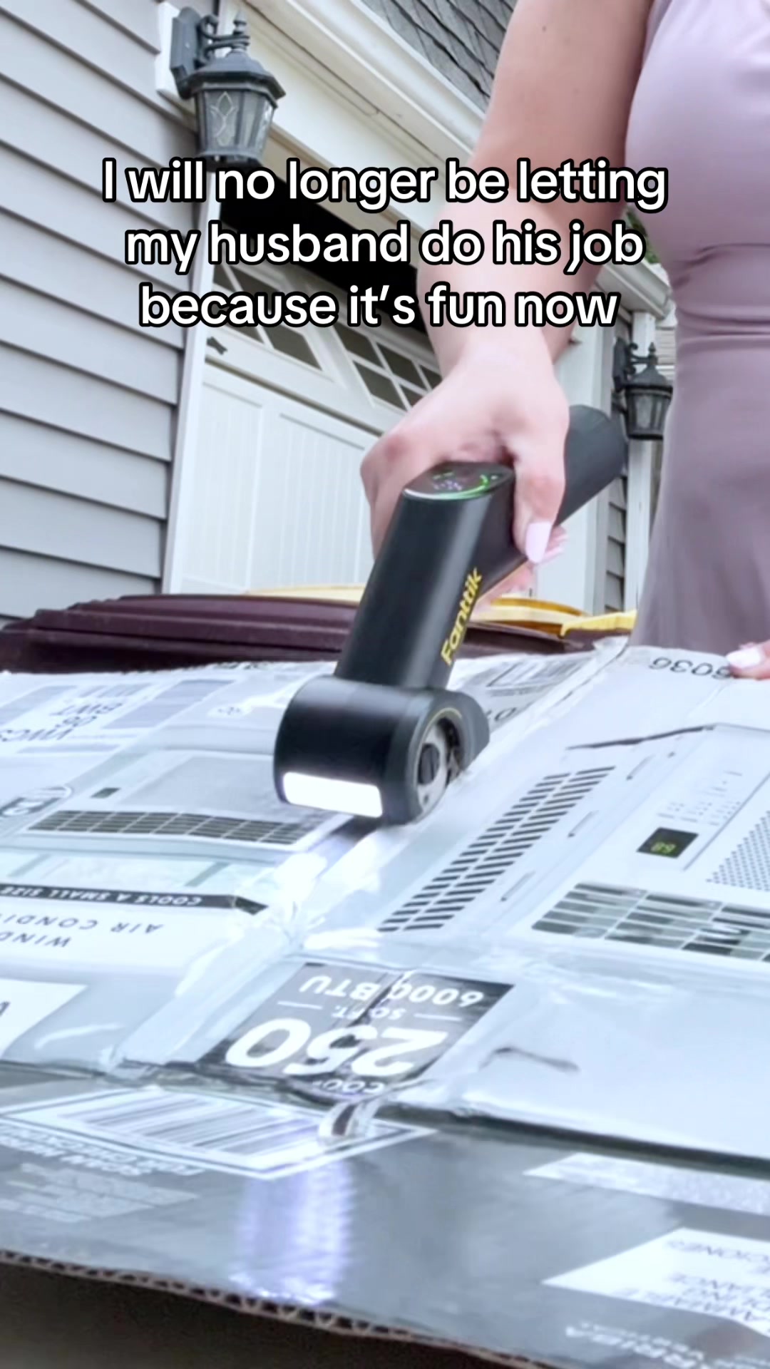 TikTok post by @morethanjustcookies for Fanttik. Caption reads: [...] to cutting up boxes yet here we are.....