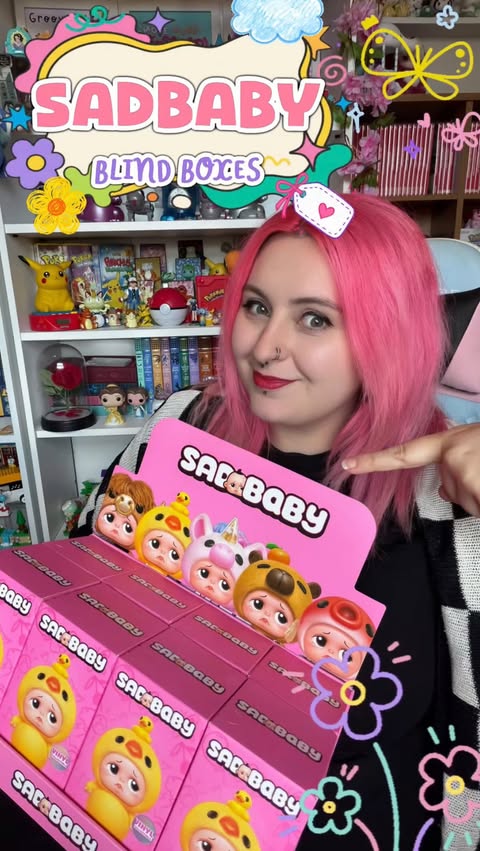 Instagram post by @90snostalgiagirl for Zuru Toys. Caption reads: Gifted | Part One of opening SadBaby blind boxes!....