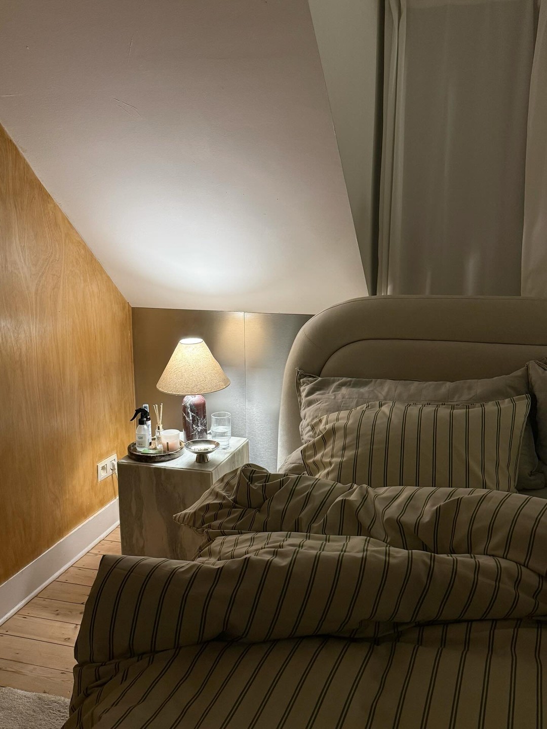 Instagram post by @wakemi.deco for Westwing. Caption reads: Set the mood for sweet dreams ✨ Soft lights, cosy....