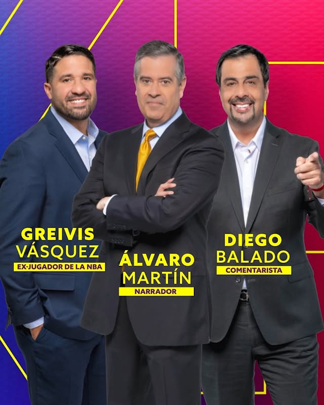 Instagram post by @diegobalado for Telemundo. Caption reads: ¡La NBA llega a Telemundo! con doble cartelera en....