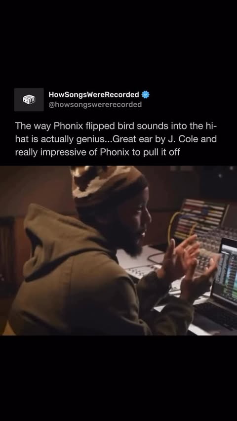 Instagram post by @howsongswererecorded for Genius. Caption reads: The making of J. Cole’s No Role Modelz with Phonix....