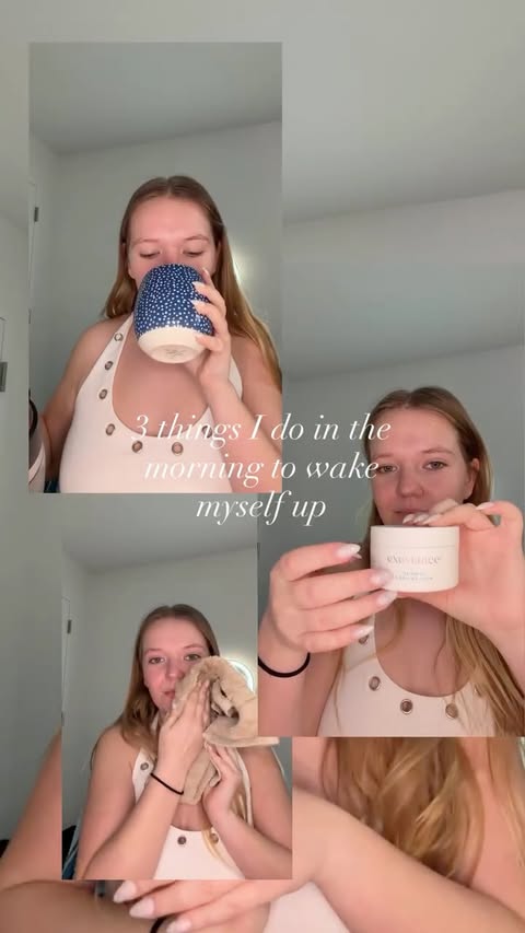Instagram post by @emilyekissa for Exuviance. Caption reads: [...] do to wake myself up in the morning :)....