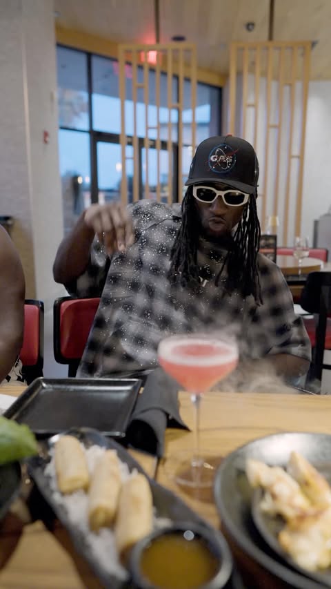 Instagram post by @swisher3x for P.F. Chang's. Caption reads: [...] FL) 🥠🥡🔥 The Vibes Are Always High....