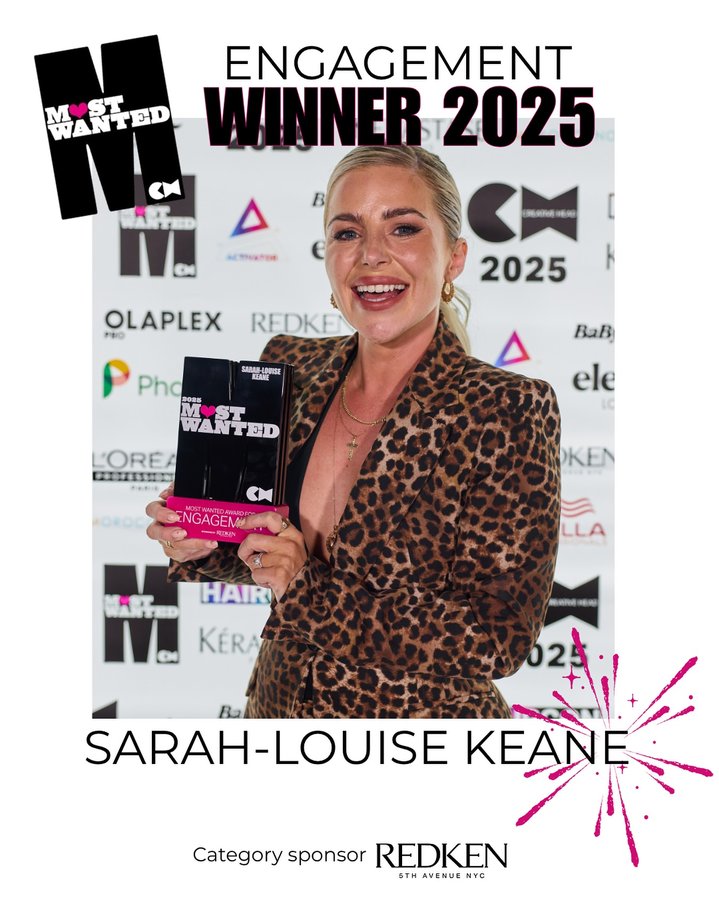 Instagram post by @slkbleachexpert for Creative HEAD Magazine. Caption reads: 📱 The Most Wanted ENGAGEMENT award, sponsored by....