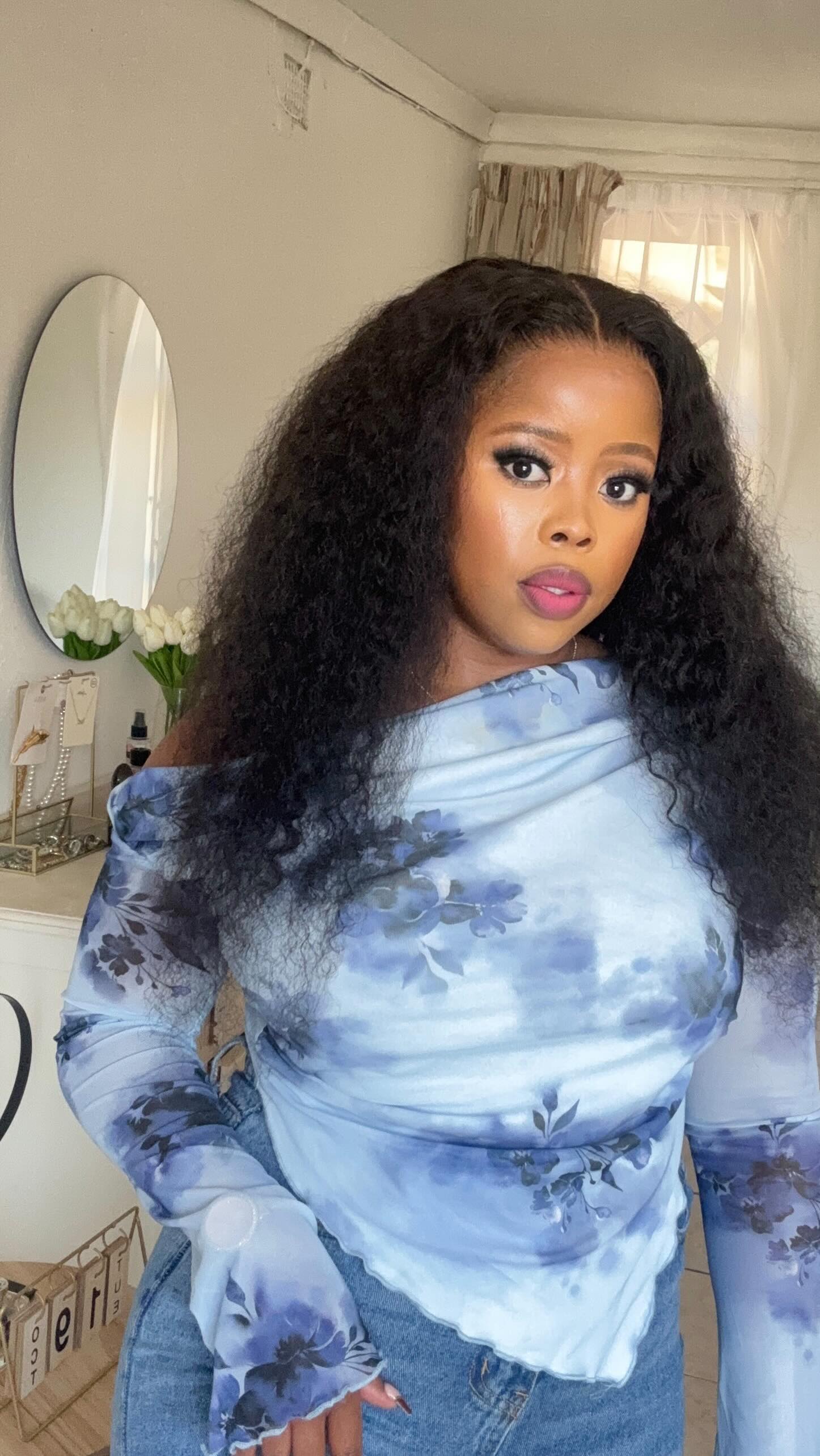 Instagram post by @bella_nkambule for Luvme Hair. Caption reads: This hair is giving luxury 😍
360 HD lace,....