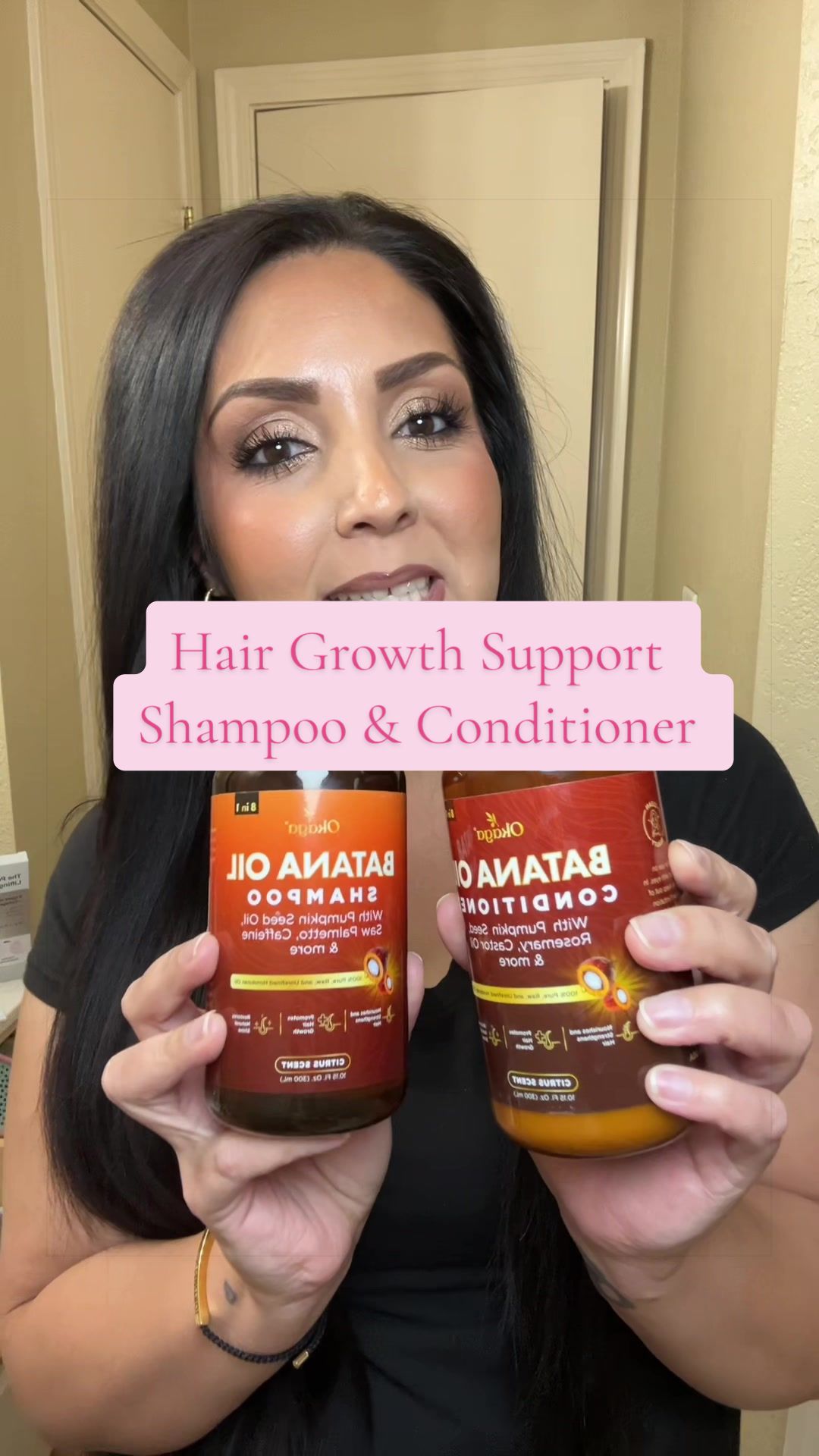 TikTok post by @memrymakeuptherapy for Parrox Okaga USA. Caption reads: [...] scalp and healthier-looking hair. @Parrox....