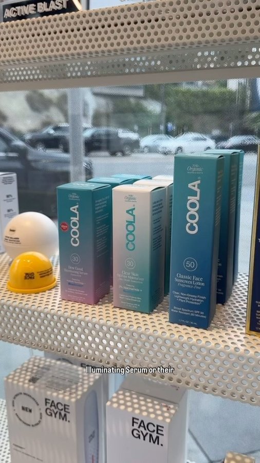 Instagram post by @cakedbybabyk for COOLA. Caption reads: when iconic becomes more iconic 🩵 @coola is now....