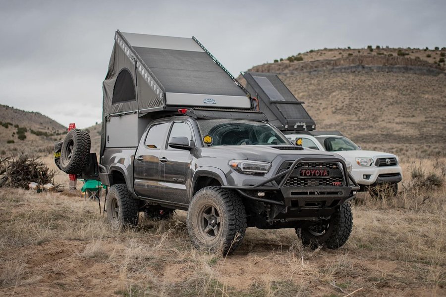 Instagram post by @porter_clawson for C4 Fabrication. Caption reads: March Camping trip sponsored by the Underlanders......