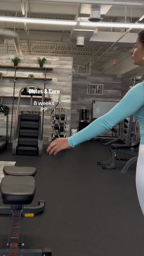 Instagram post by @tinashuli for DFYNE. Caption reads: 8 Weeks PP
Glute & Core Workout

Join my app and....