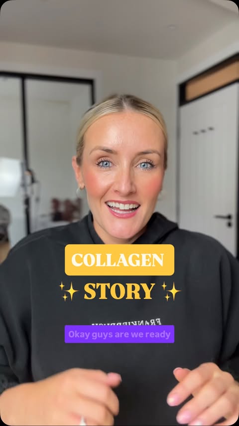 Instagram post by @frankienoone for Absolute Collagen. Caption reads: [...] & stay tuned! 💛☕️ Thank you to....