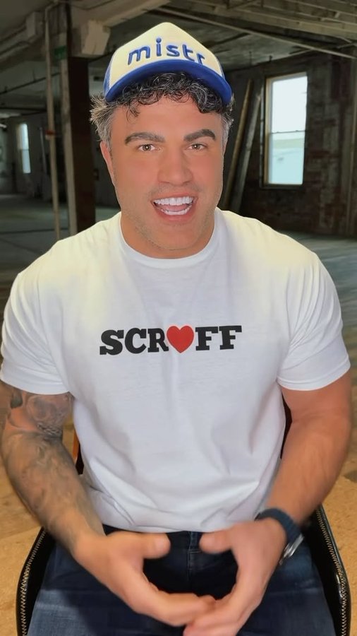 Instagram post by @heymistr for SCRUFF. Caption reads: [...] Let’s end stigma together #worldaidsday....