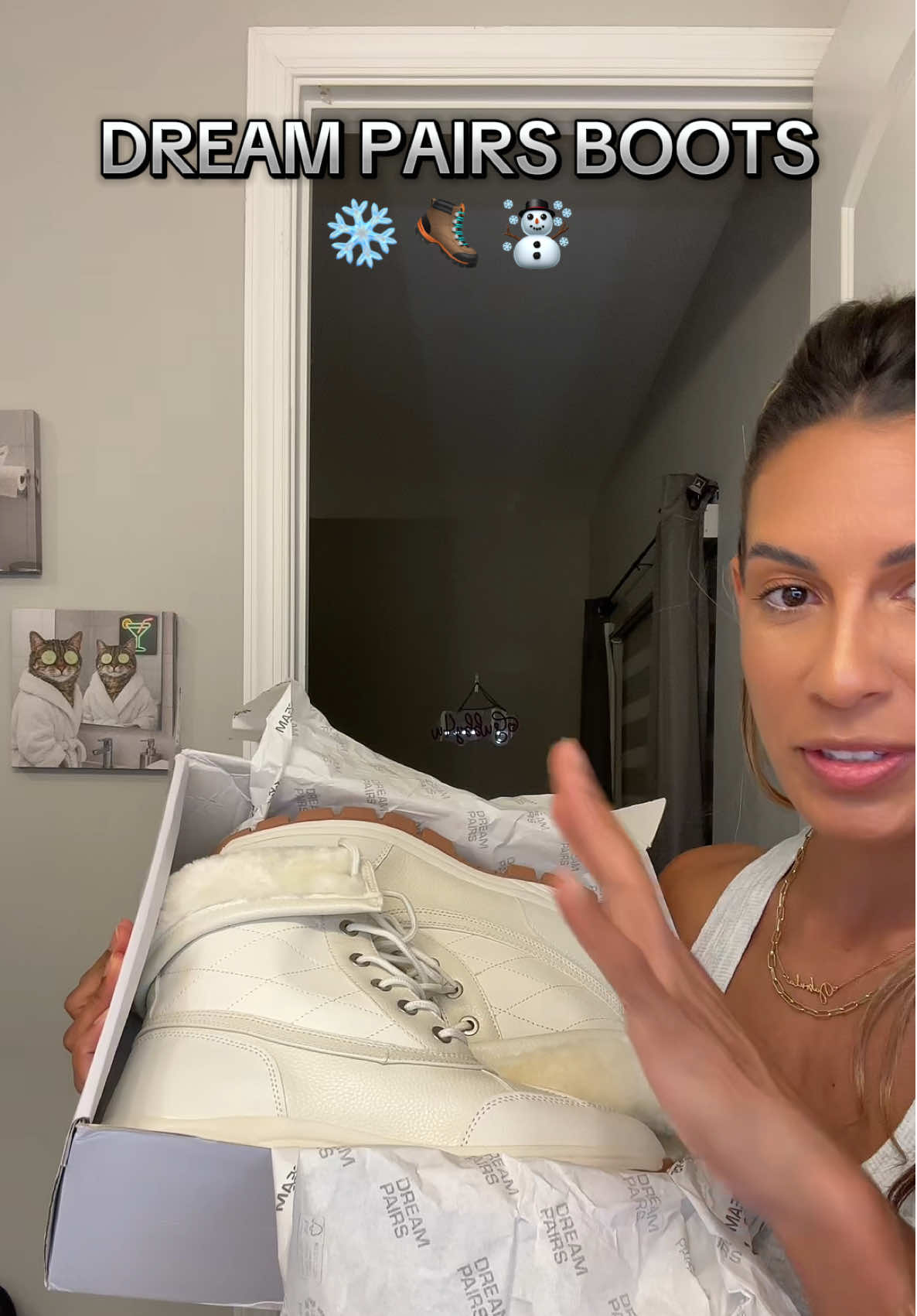 TikTok post by @gubby4u for Dream Pairs. Caption reads: @Dream Pairs I’m ready to tackle the snow ❄️ ⛄️🤭....