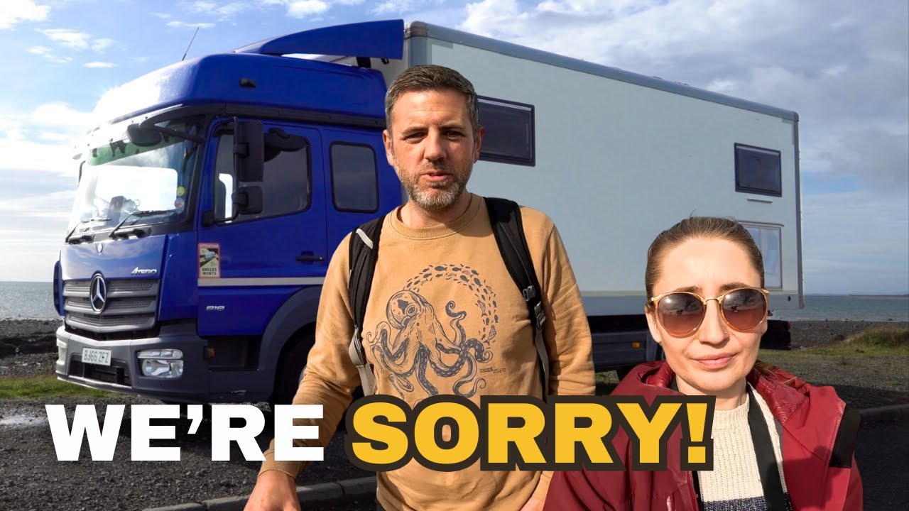 YouTube post by @Touringwiththekids for JustGiving. Caption reads: WE OWE SCOTLAND AN APOLOGY....