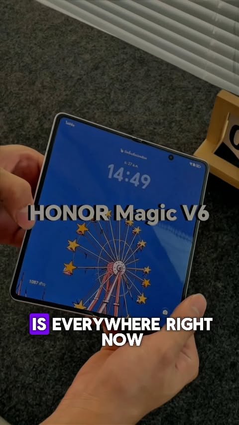 Instagram post by @blog_by_madi for Honor. Caption reads: The HONOR Magic V6 is everywhere right now because....