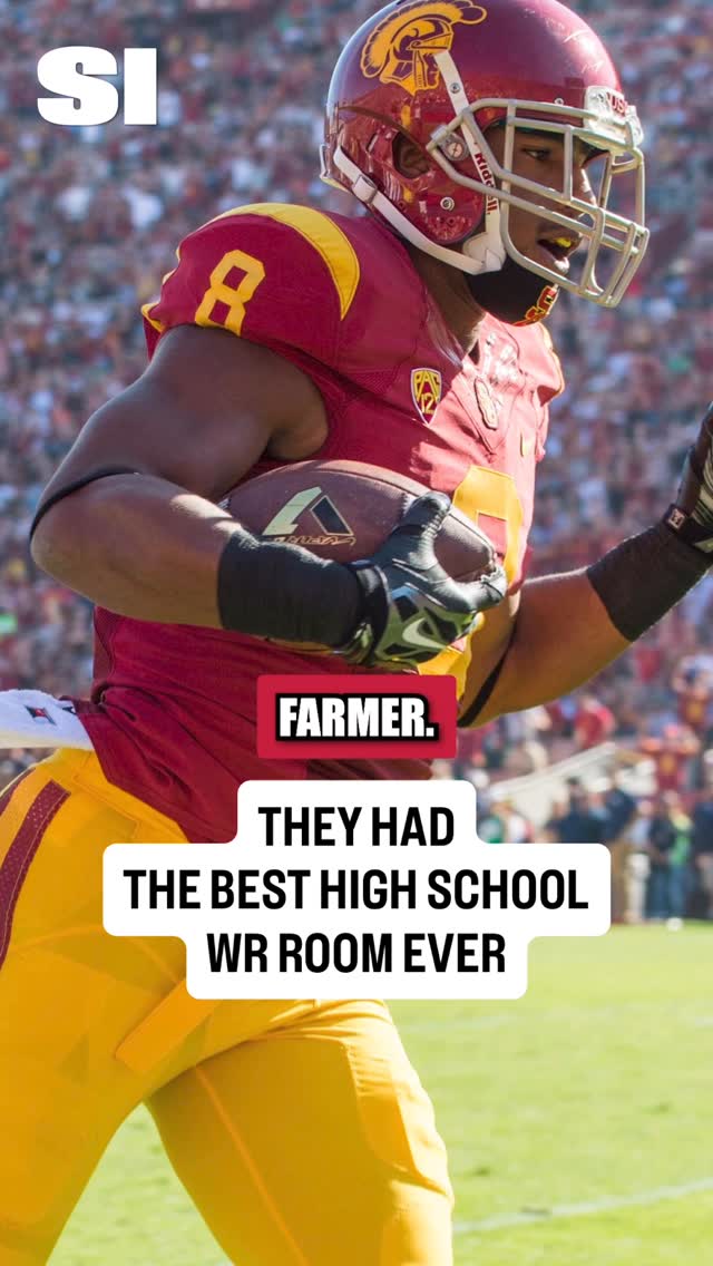 Instagram post by @adampfaris for Sports Illustrated. Caption reads: Serra high school had the best WR room of....