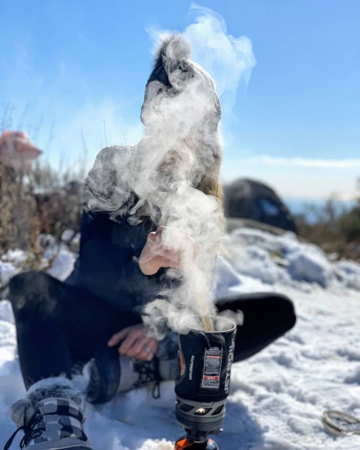Instagram post by @kerissa_explores for Jetboil. Caption reads: [...] #mtbaldy #jetboil @jetboil #ramen #hikeca.