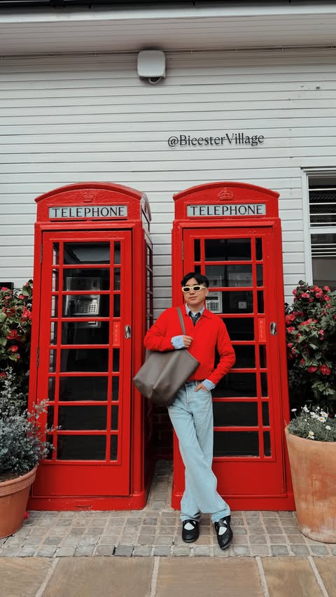 Instagram post by @declanchan for Bicester Village. Caption reads: At @bicestervillage you can dream big for fashion.....