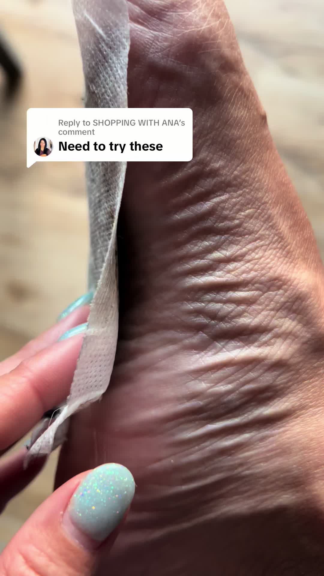 TikTok post by @amber_latchaw for Lure Essentials. Caption reads: [...] #footpads #tiktokshopspringglowup @Lure....