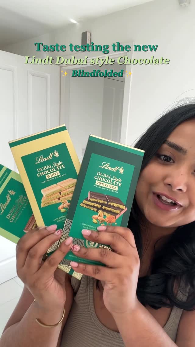 Instagram post by @renes.cravings for Lindt. Caption reads: Who else is obsessed with the #LindtDubaiStyle....