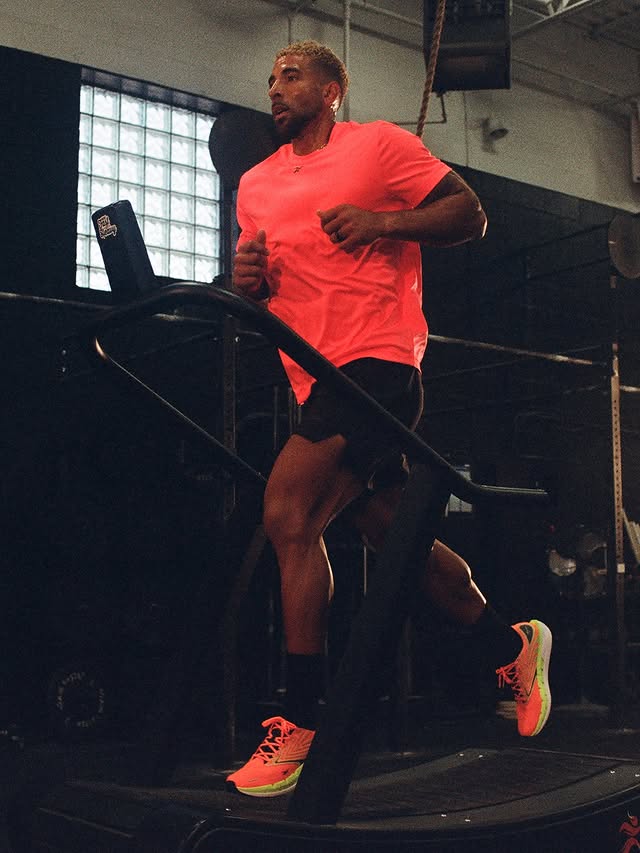 Instagram post by @iamchrisharris for Reebok. Caption reads: For speed, endurance, and year-round performance,....