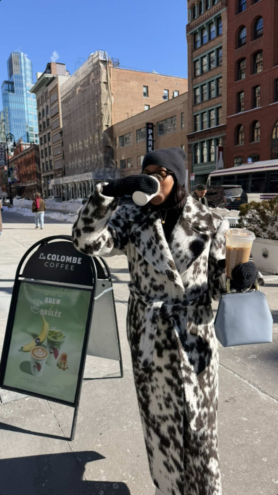 TikTok post by @ladydianamay for La Colombe Coffee. Caption reads: Trying @La Colombe Coffee Workshop’s new seasonal....