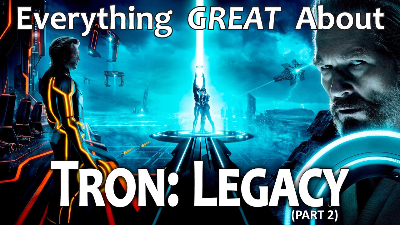 YouTube post by @CinemaWins for Displate. Caption reads: Everything GREAT About Tron: Legacy! (Part 2).
